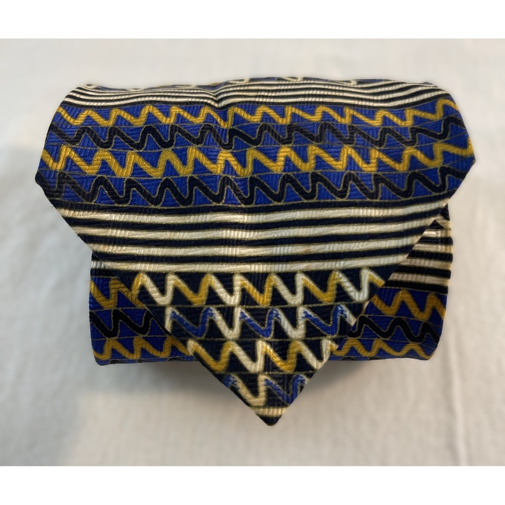 Enrico Guccini Paris Rome Beverly Hills Silk‎ Tie Geometric Necktie